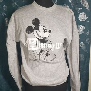 Disney Gray Mickey Mouse Crew Neck Sweater